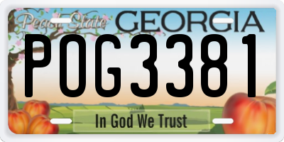 GA license plate POG3381