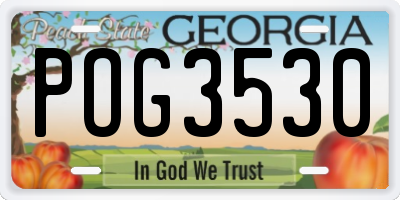 GA license plate POG3530