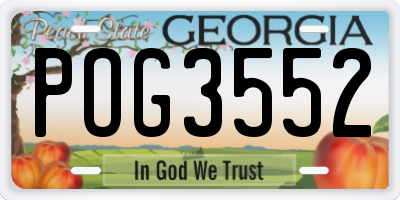 GA license plate POG3552