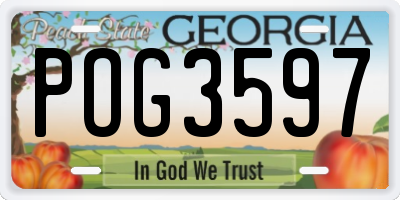 GA license plate POG3597