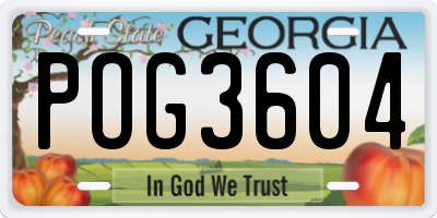 GA license plate POG3604