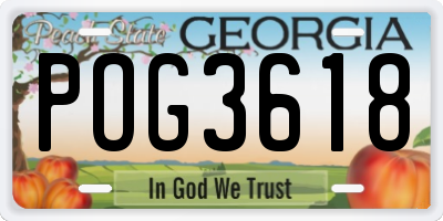 GA license plate POG3618