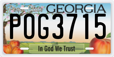 GA license plate POG3715