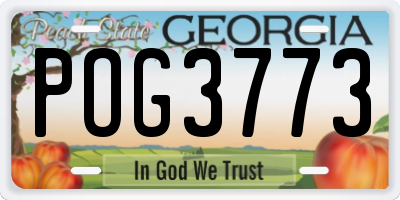GA license plate POG3773