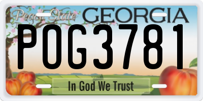 GA license plate POG3781