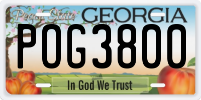 GA license plate POG3800