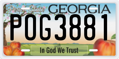 GA license plate POG3881