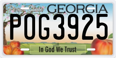 GA license plate POG3925