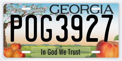 GA license plate POG3927