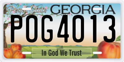 GA license plate POG4013