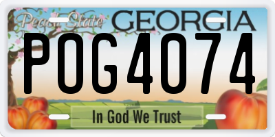 GA license plate POG4074