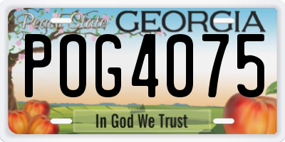 GA license plate POG4075