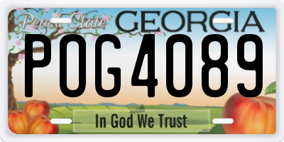 GA license plate POG4089