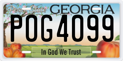 GA license plate POG4099