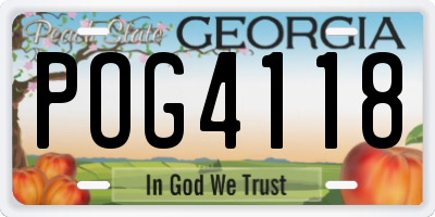 GA license plate POG4118