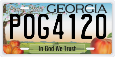 GA license plate POG4120