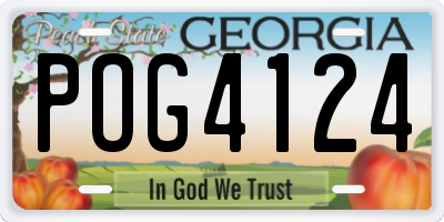 GA license plate POG4124