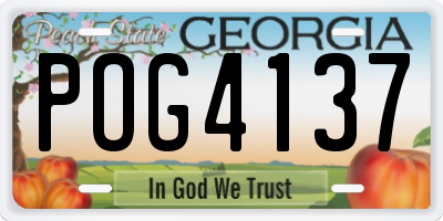 GA license plate POG4137