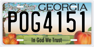GA license plate POG4151