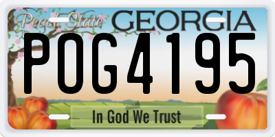 GA license plate POG4195