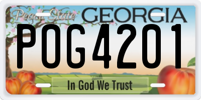 GA license plate POG4201