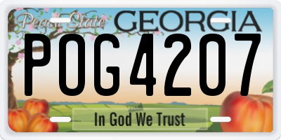 GA license plate POG4207