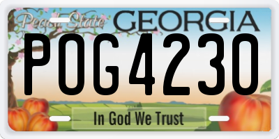 GA license plate POG4230