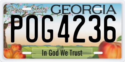 GA license plate POG4236