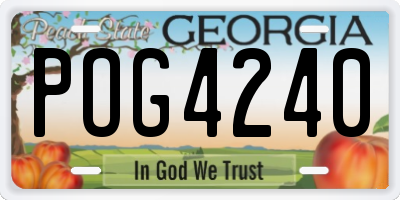 GA license plate POG4240