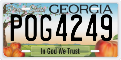 GA license plate POG4249