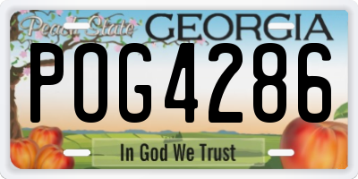 GA license plate POG4286