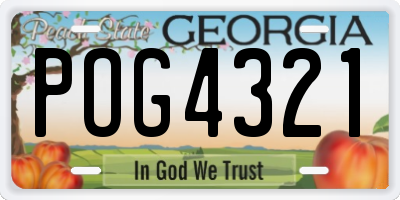 GA license plate POG4321