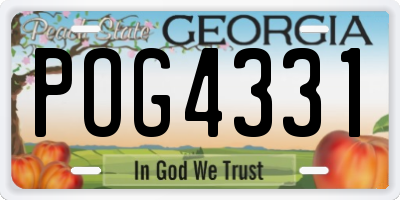 GA license plate POG4331