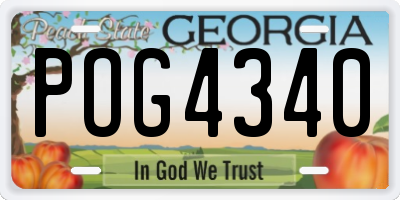 GA license plate POG4340