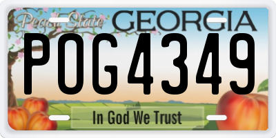 GA license plate POG4349