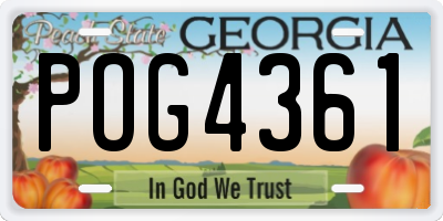 GA license plate POG4361