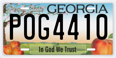 GA license plate POG4410