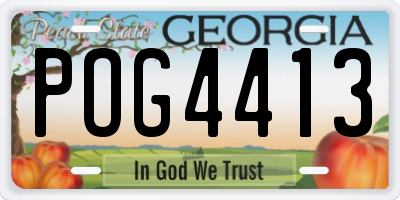 GA license plate POG4413