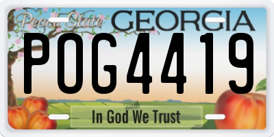 GA license plate POG4419