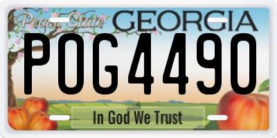 GA license plate POG4490