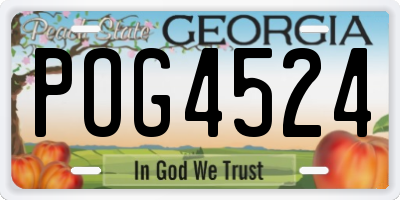 GA license plate POG4524