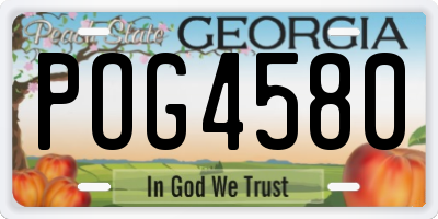 GA license plate POG4580