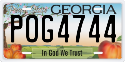 GA license plate POG4744