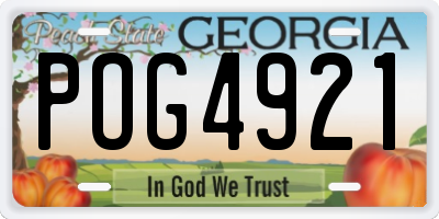 GA license plate POG4921