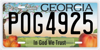 GA license plate POG4925