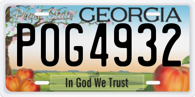 GA license plate POG4932