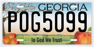GA license plate POG5099