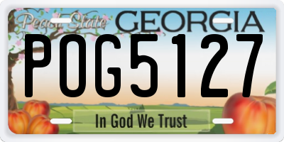 GA license plate POG5127