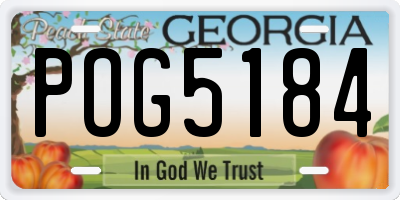 GA license plate POG5184