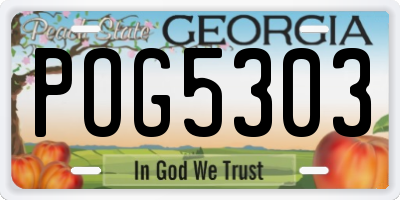 GA license plate POG5303